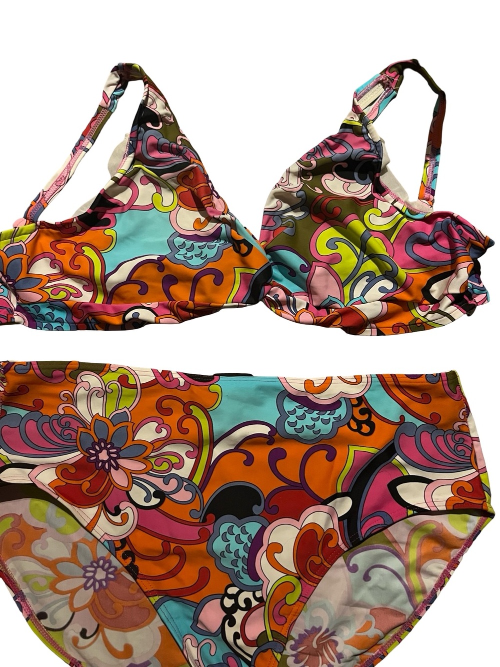 Bikini Bay 2pc multicolour psychedelic floral bikini plus's